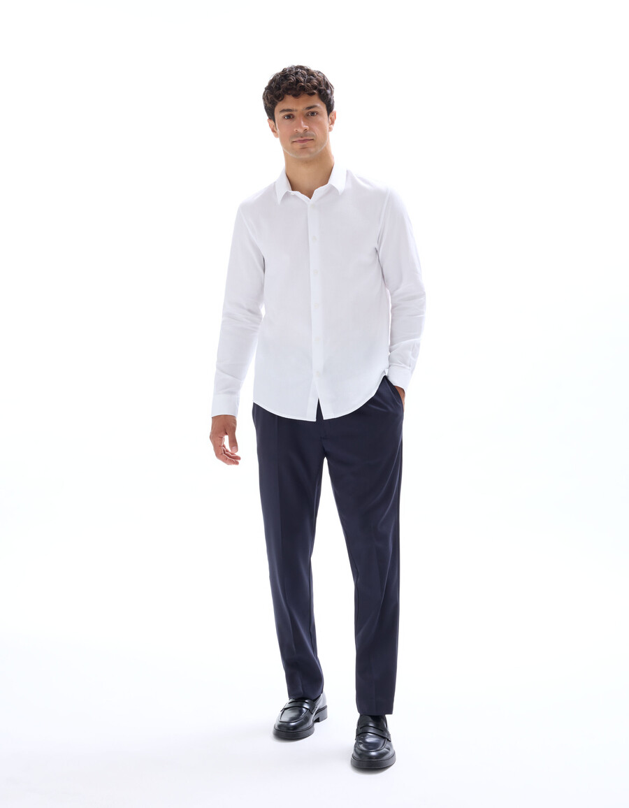 camisa de panal de abeja de corte regular 100 algodón