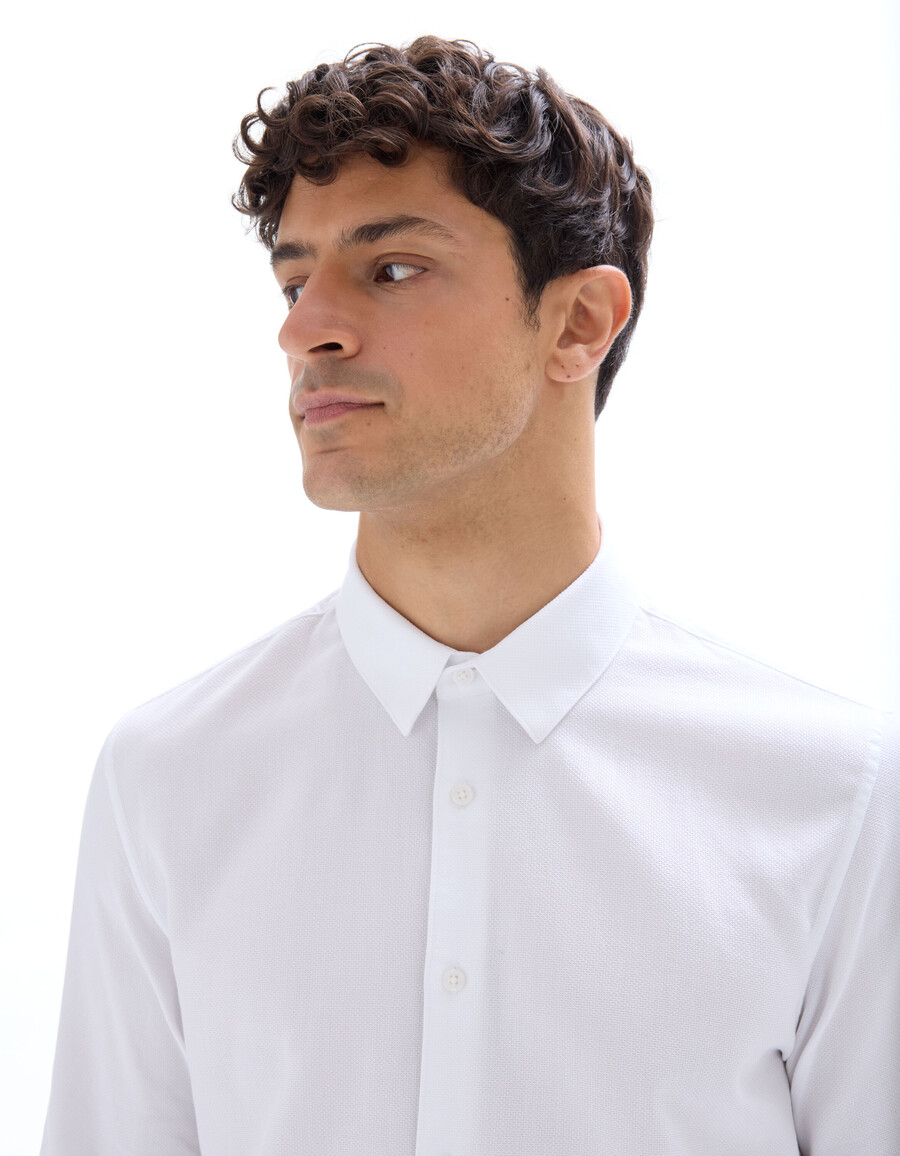 camisa de panal de abeja de corte regular 100 algodón