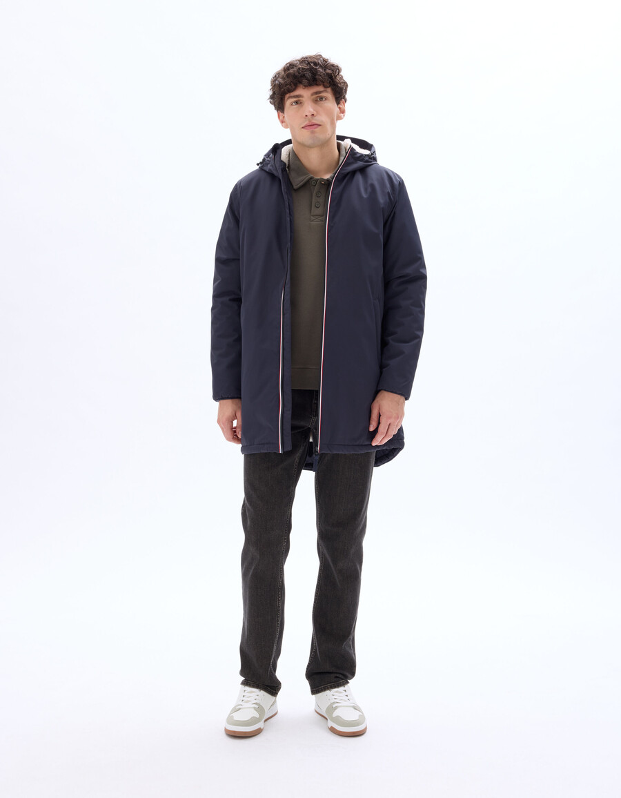 parka drycore con capucha repelente al agua y forrada de sherpa