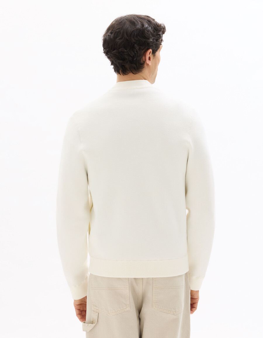 chaleco bomber blanco con cremallera