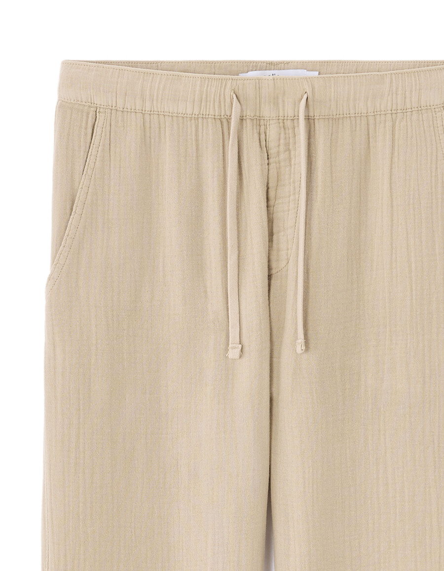 pantalones relaxed 100 gasa de algodón