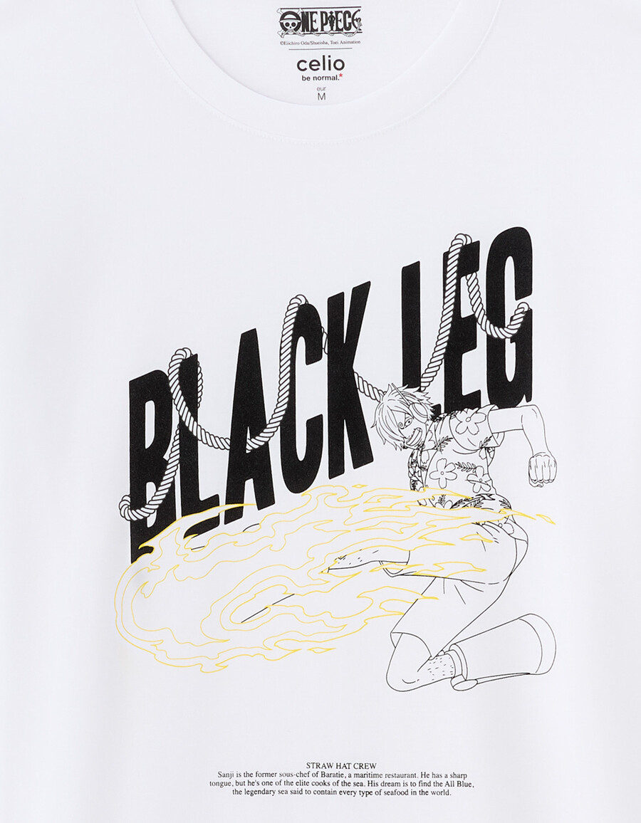camiseta blanca extragrande de one piece