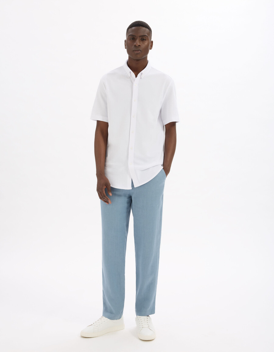 pantalones de pierna recta 100 lino