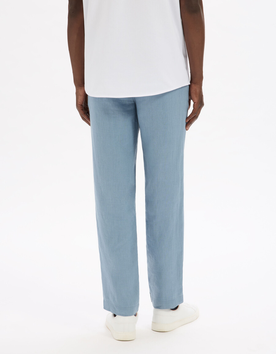 pantalones de pierna recta 100 lino