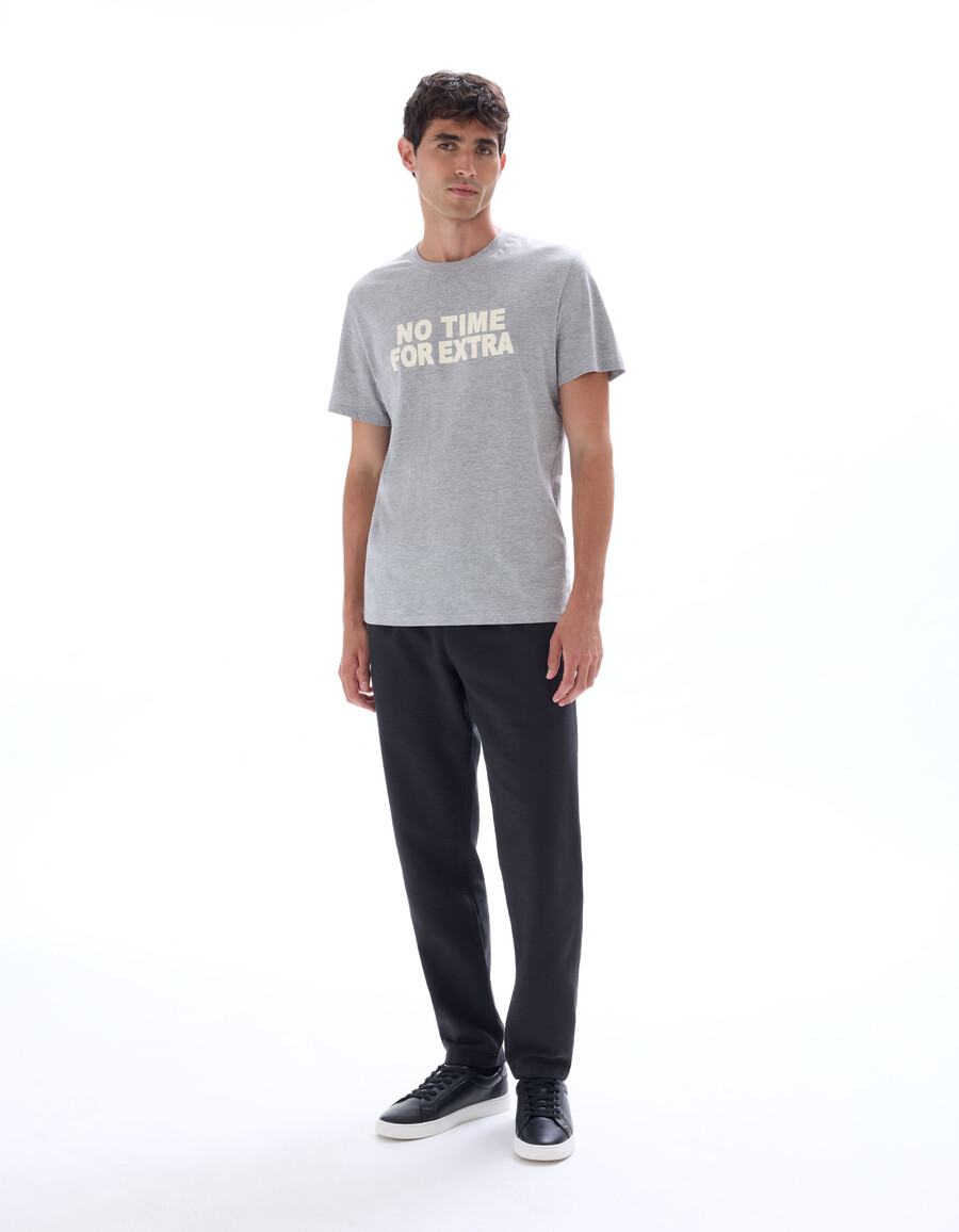 pantalones de lona texturizada de corte entallado 100 algodón