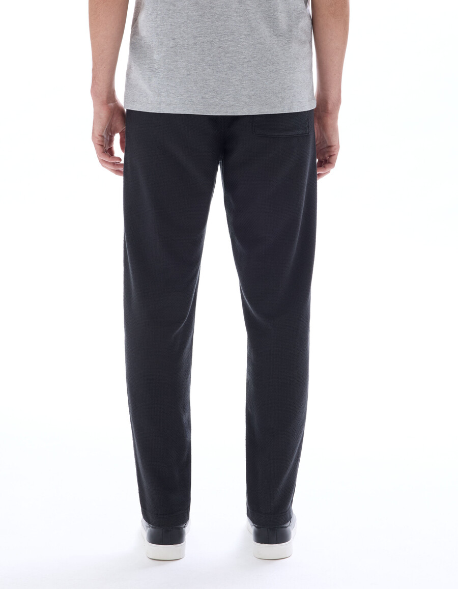 pantalones de lona texturizada de corte entallado 100 algodón