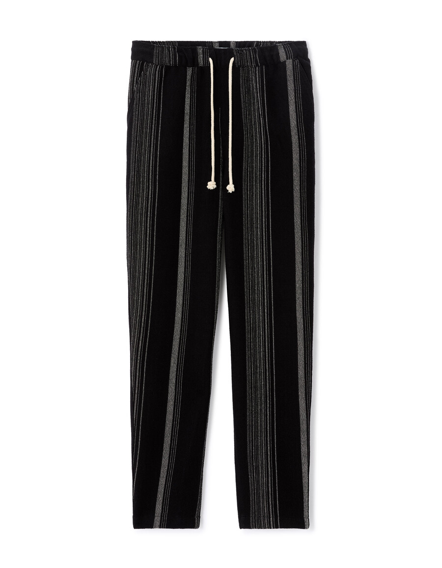 pantalones rectos de rayas texturizadas