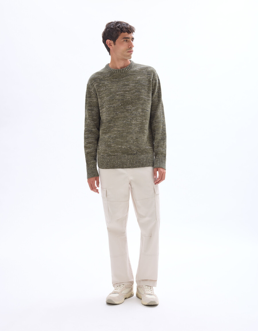 pantalones cargo rectos de algodón elástico