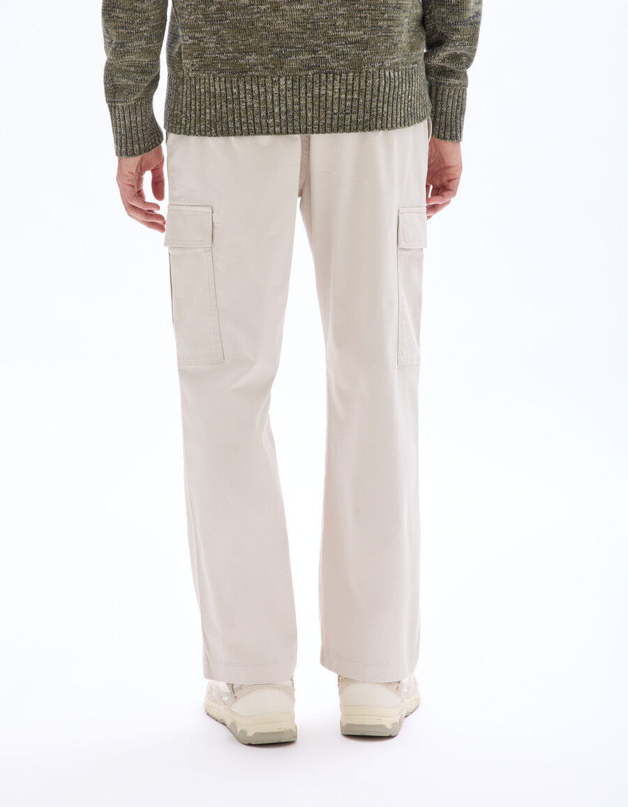 pantalones cargo rectos de algodón elástico