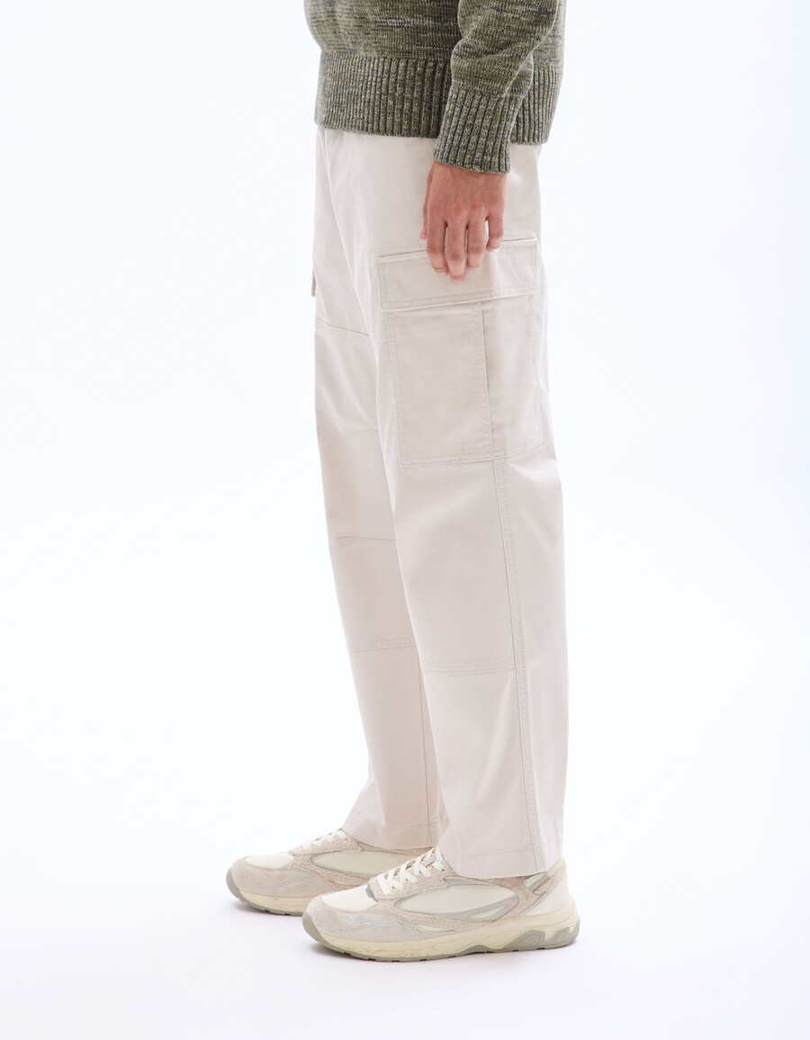 pantalones cargo rectos de algodón elástico