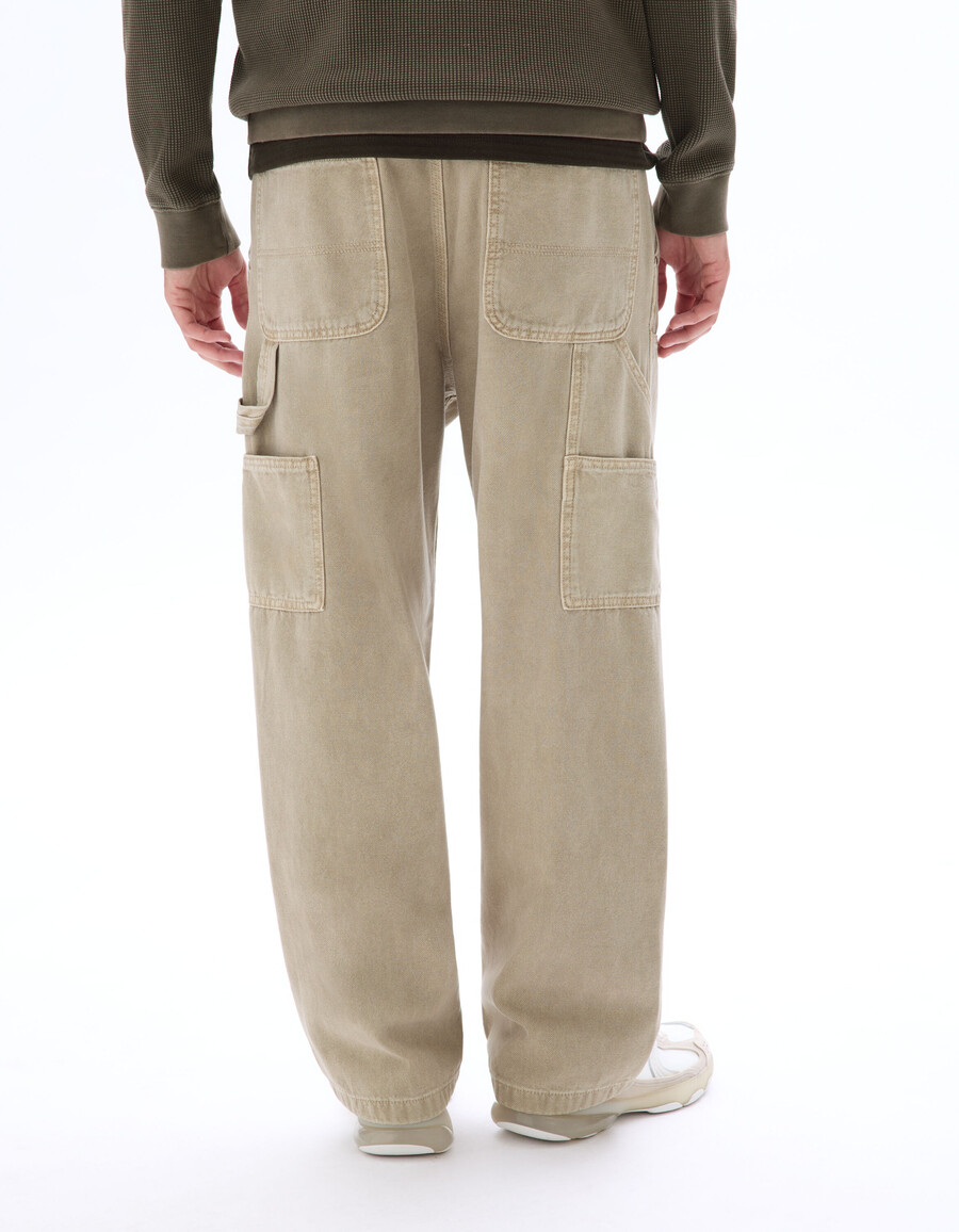 pantalones holgados de carpintero 100 algodón