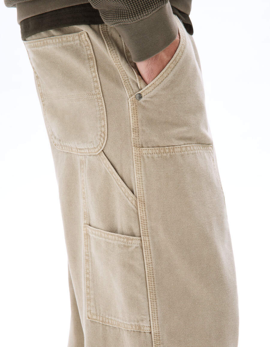 pantalones holgados de carpintero 100 algodón