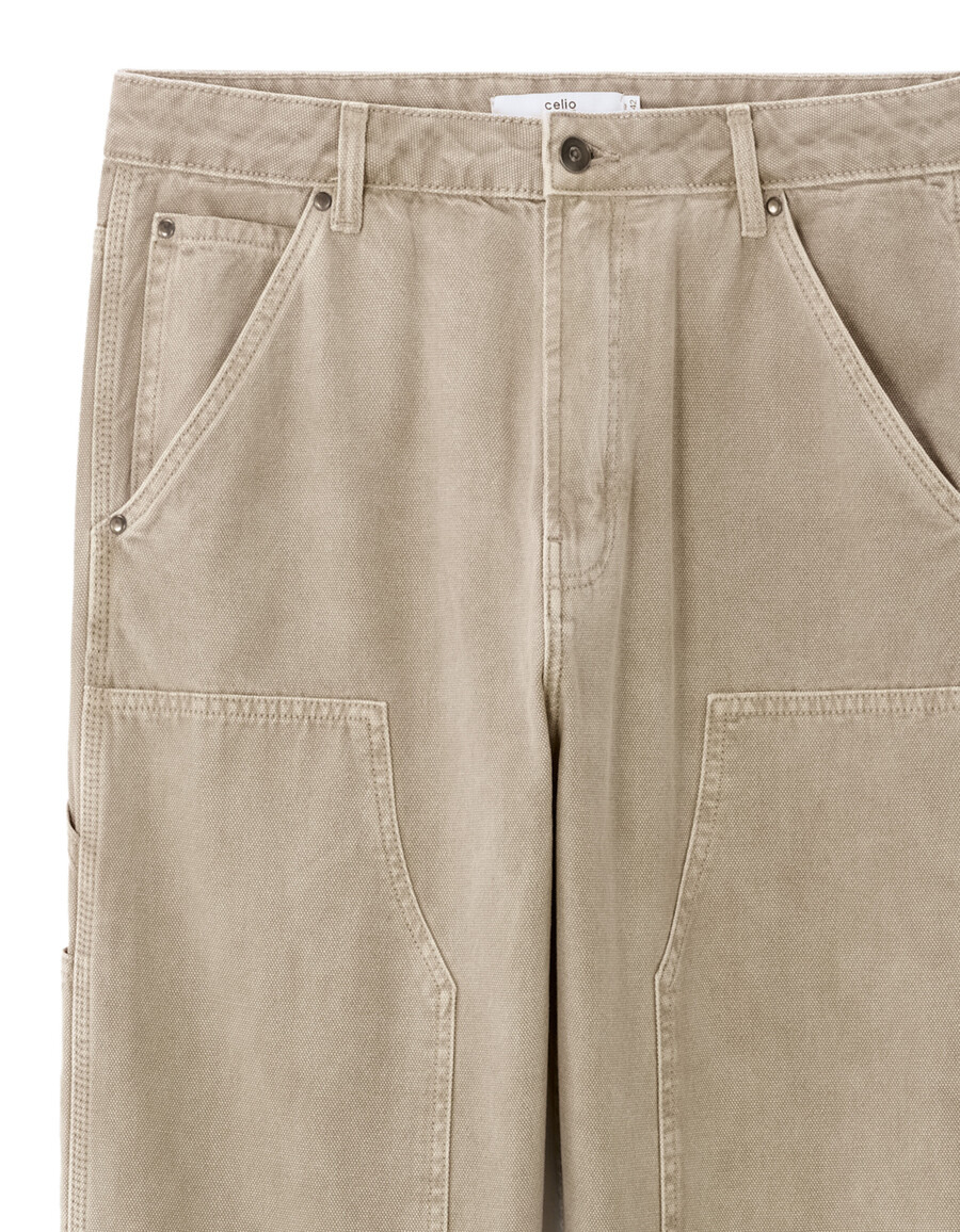 pantalones holgados de carpintero 100 algodón