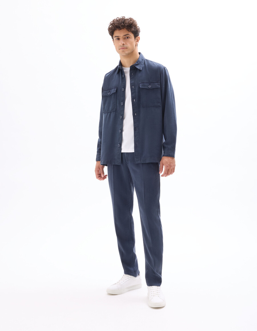 pantalones chinos rectos de lyocell tencel