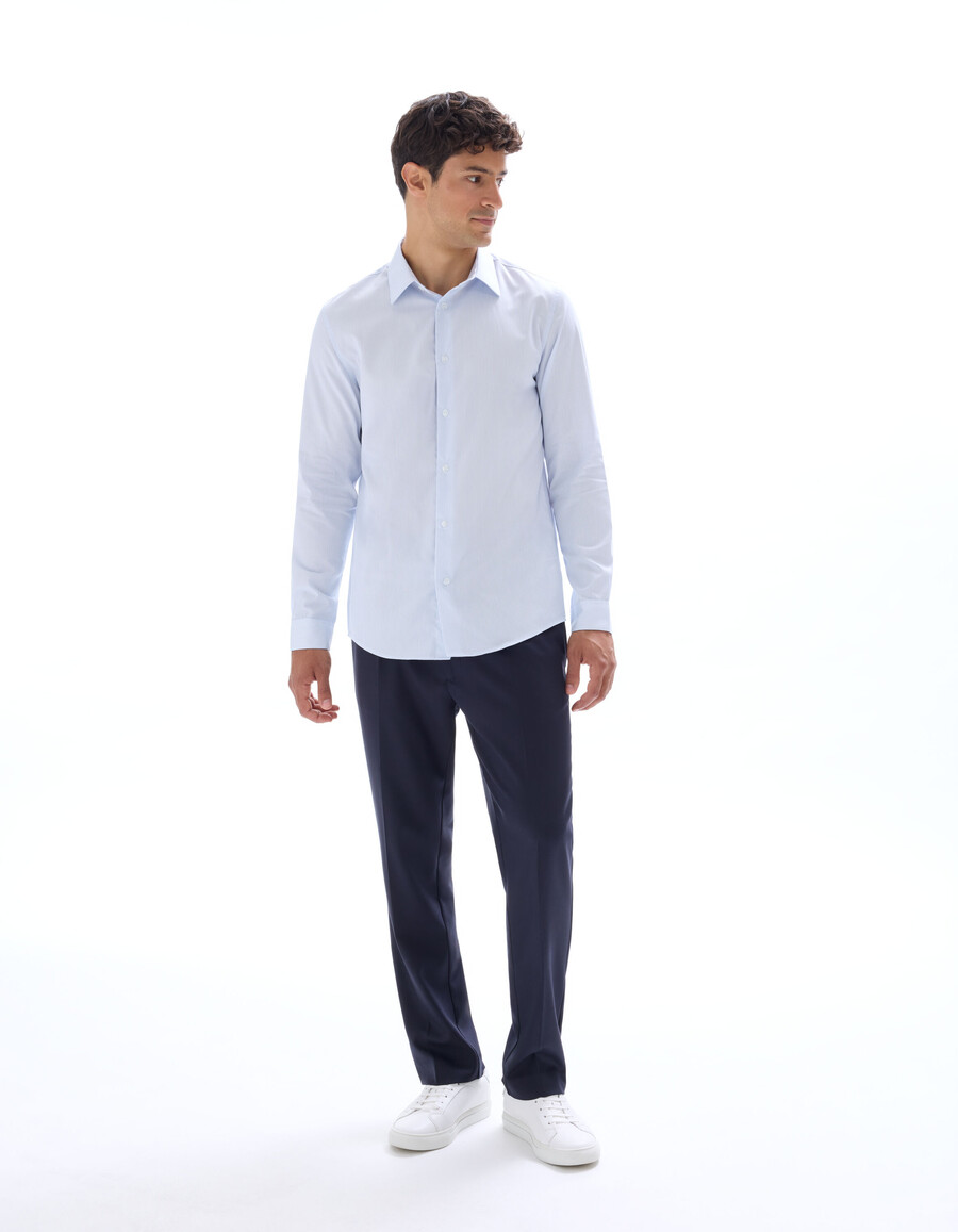 pantalones chinos de sarga elástica recta