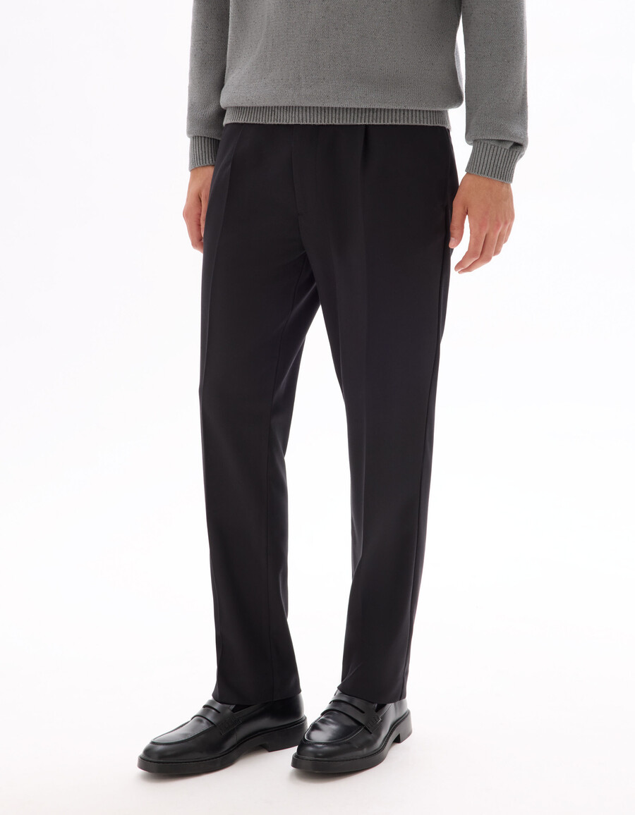 pantalones chinos de sarga elástica recta