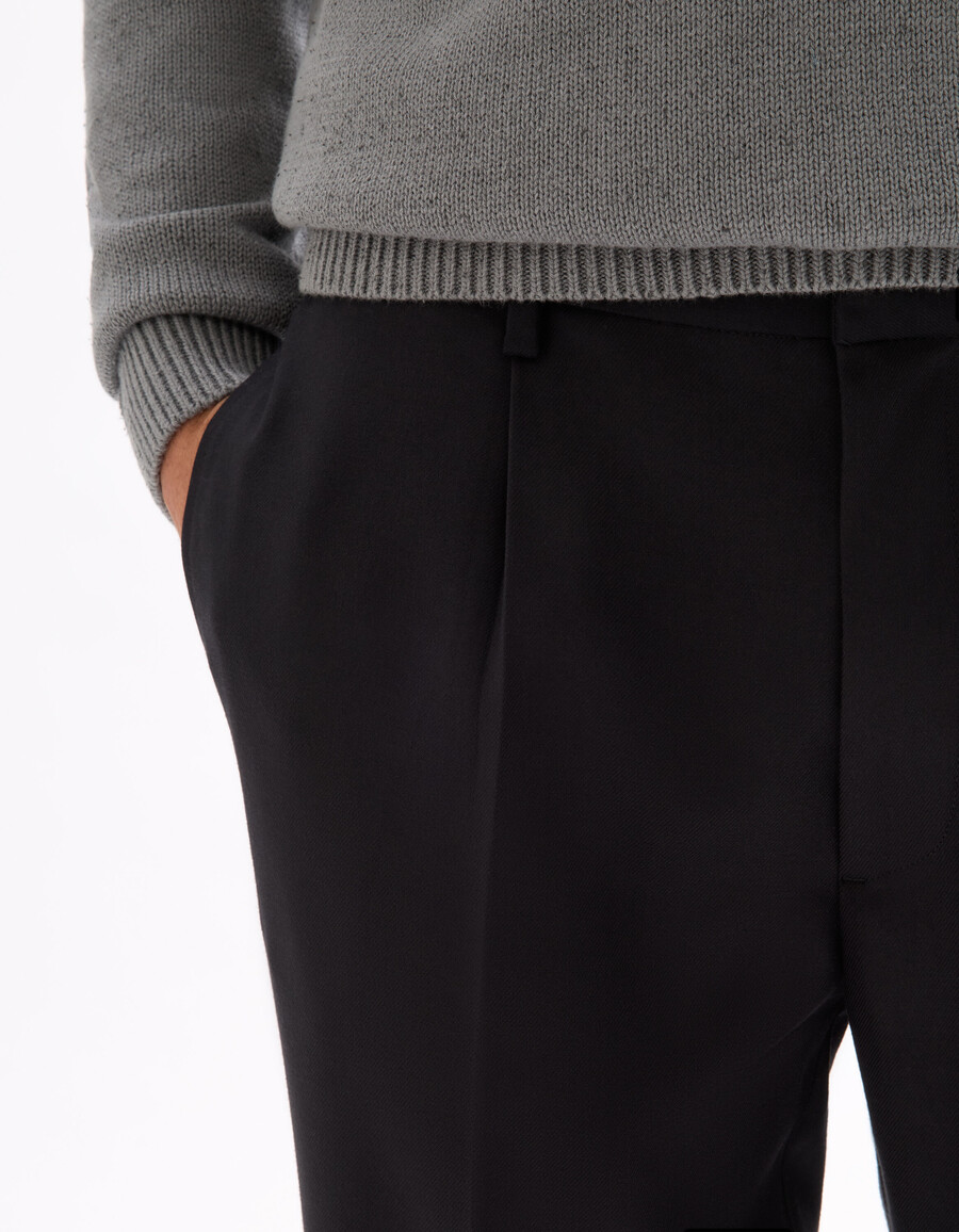 pantalones chinos de sarga elástica recta