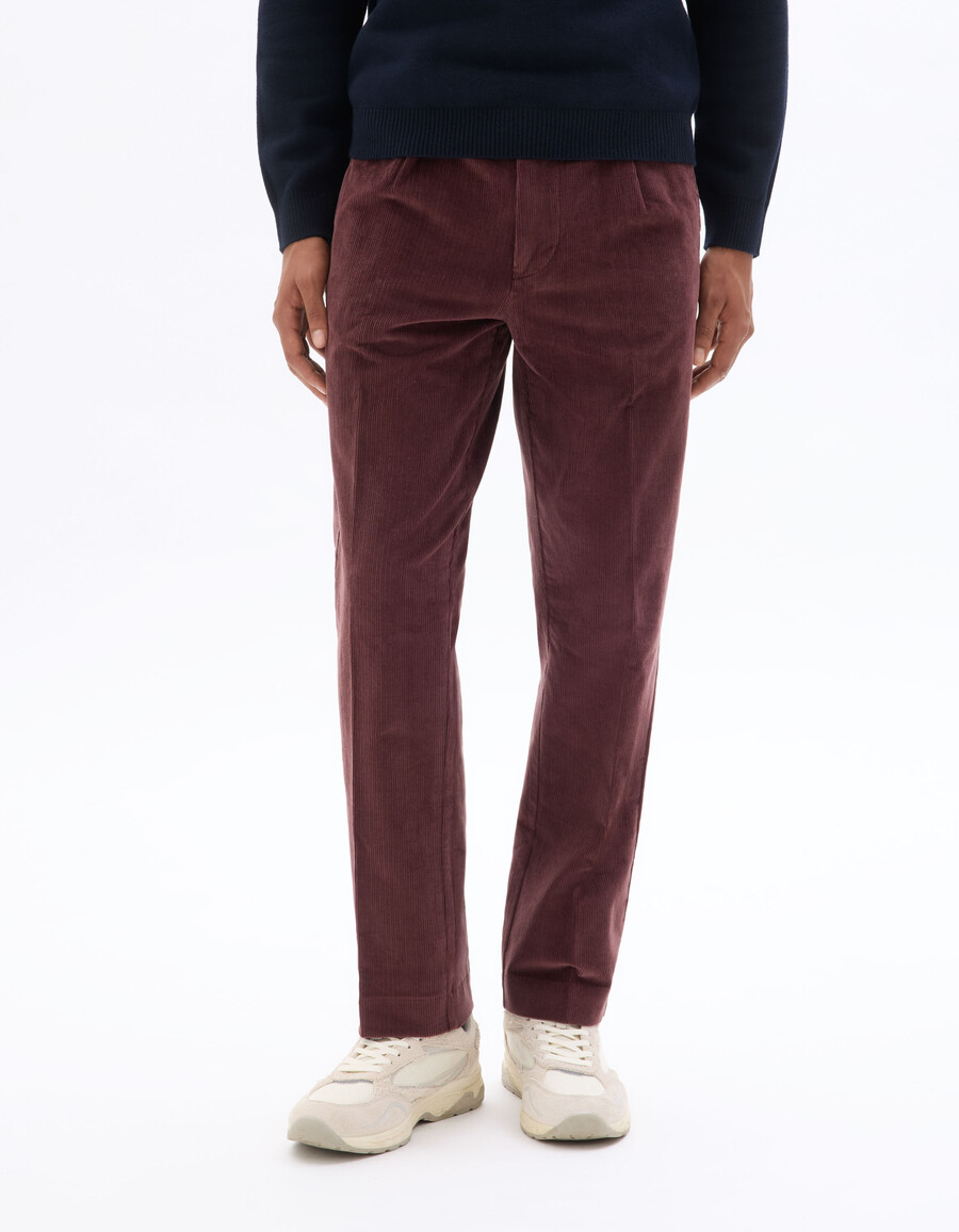 pantalones chinos de terciopelo de pierna recta
