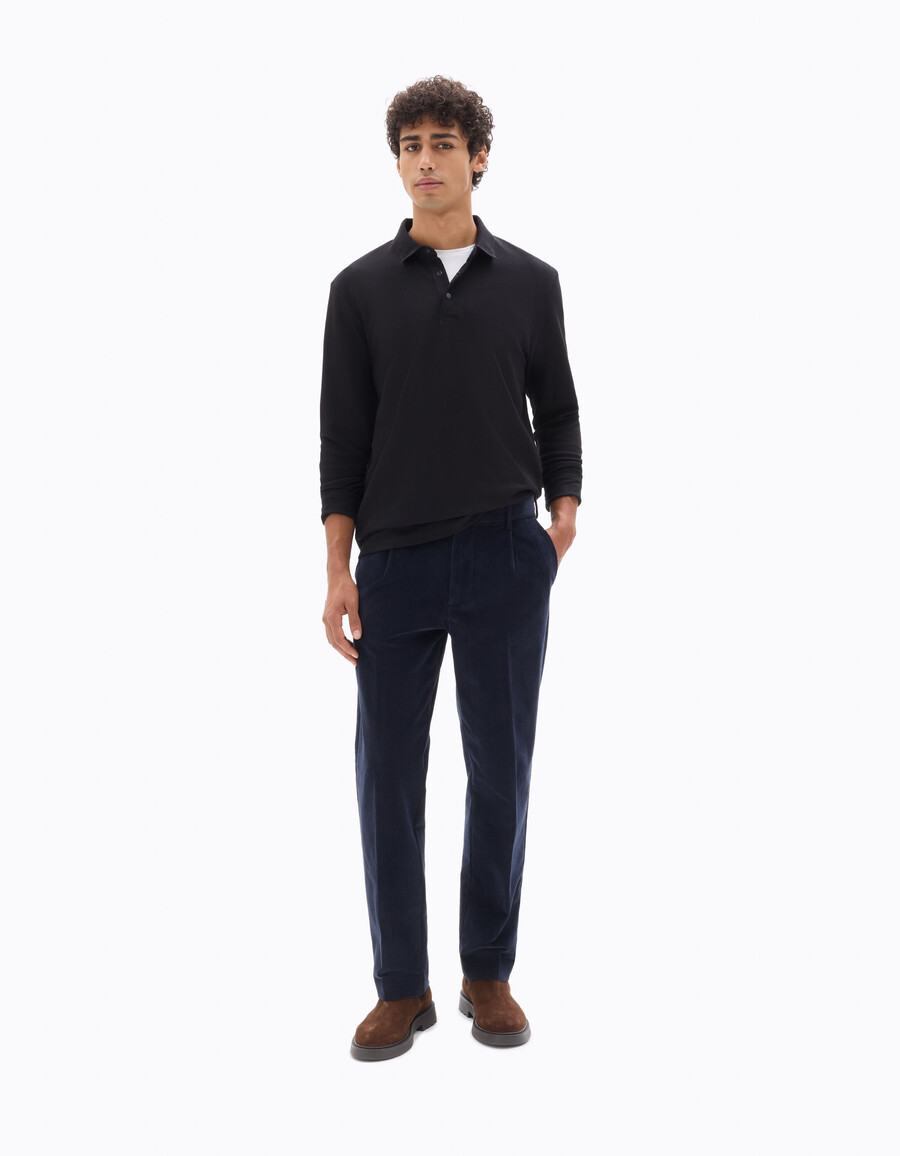 pantalones chinos rectos de terciopelo