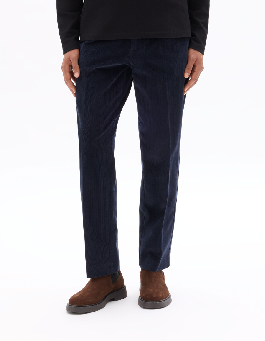 pantalones chinos rectos de terciopelo