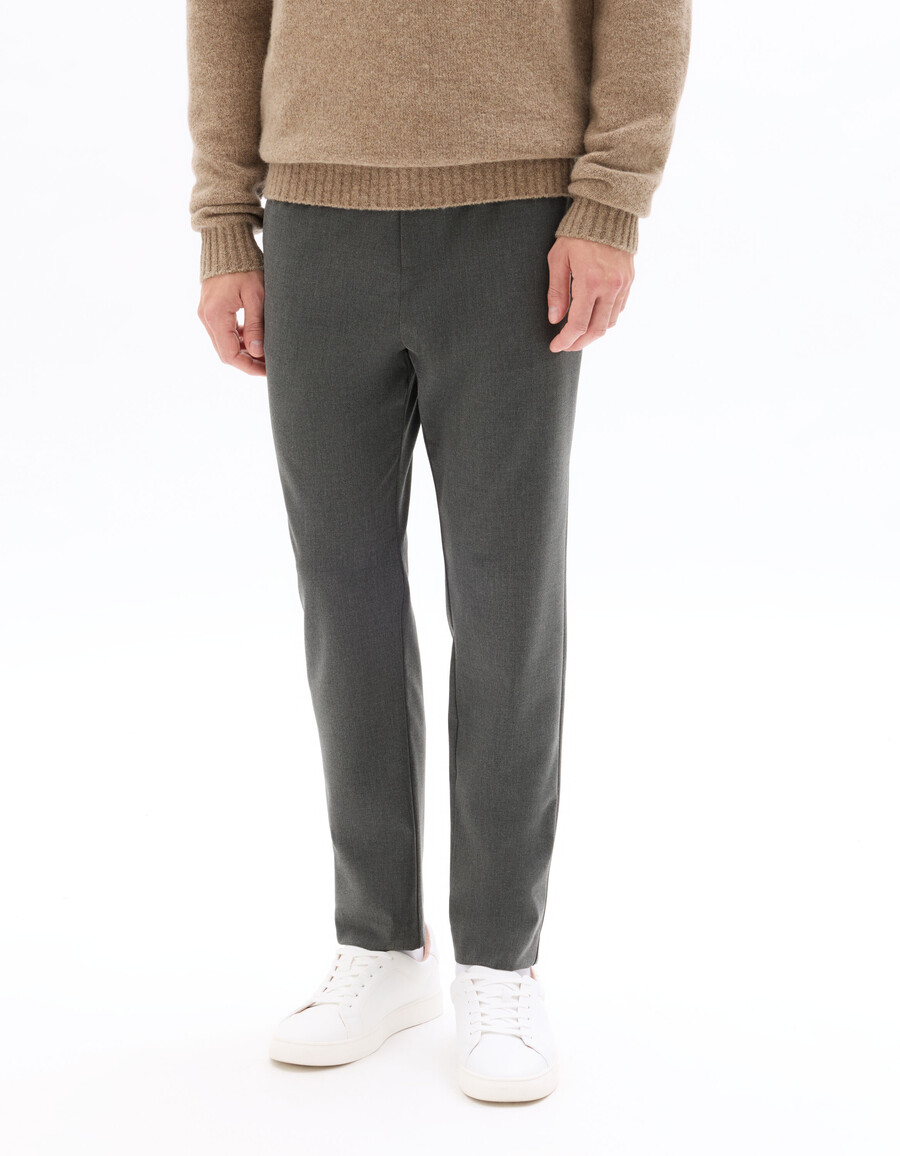 pantalones ajustados elásticos y cómodos para todo el día color gris oscuro de 78 de largo