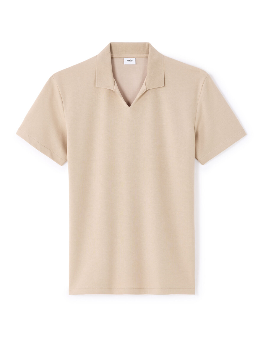 polo de mezcla de algodón regular con cuello cubano