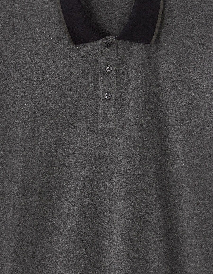 polo de punto regular en algodón elástico