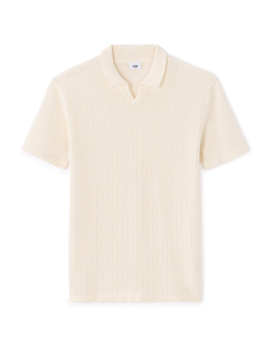 polo de punto acanalado de corte regular