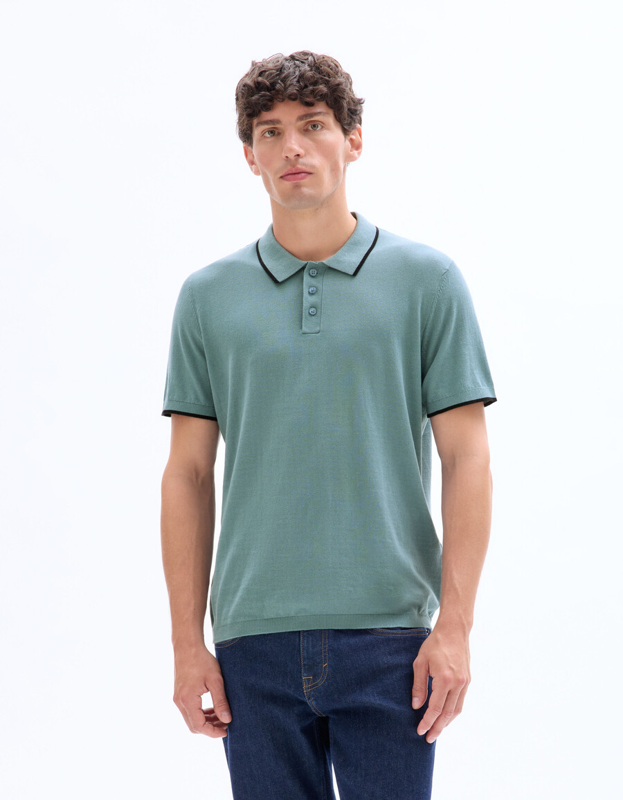 polo de corte regular en punto elegante