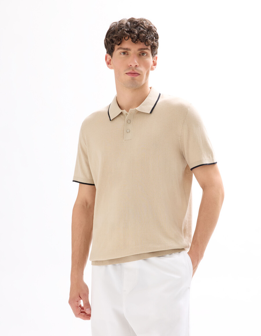 polo de corte regular en punto elegante