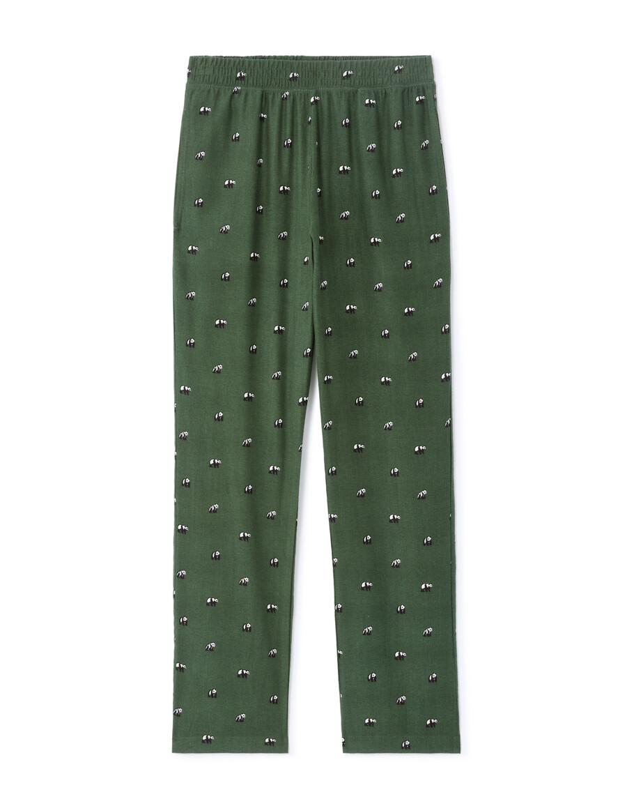 pijama con estampado de panda top y pantalón