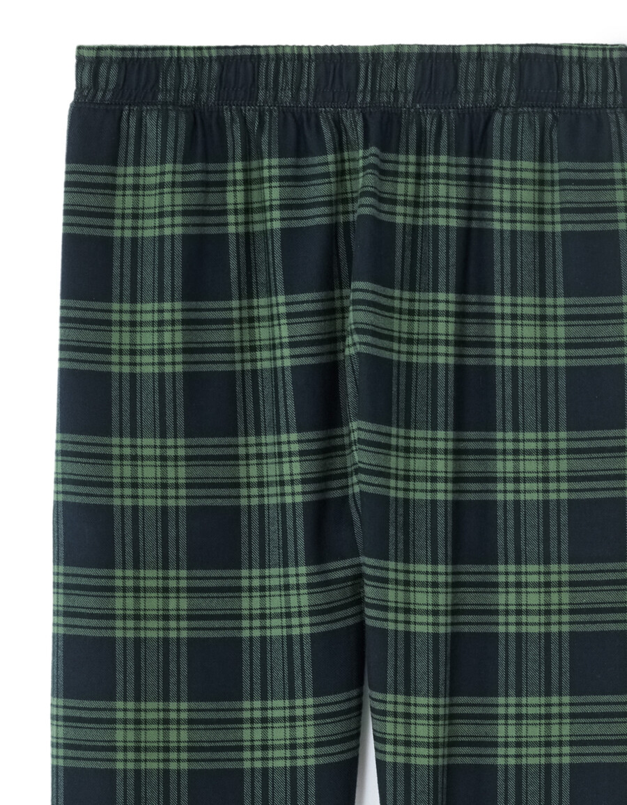 pijama de top y pantalón a cuadros 100 algodón