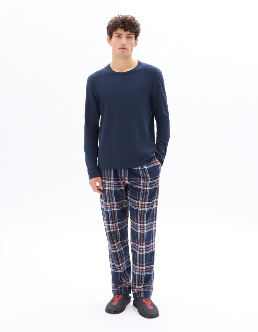 pijama de cuadros 100 algodón con parte superior y pantalón