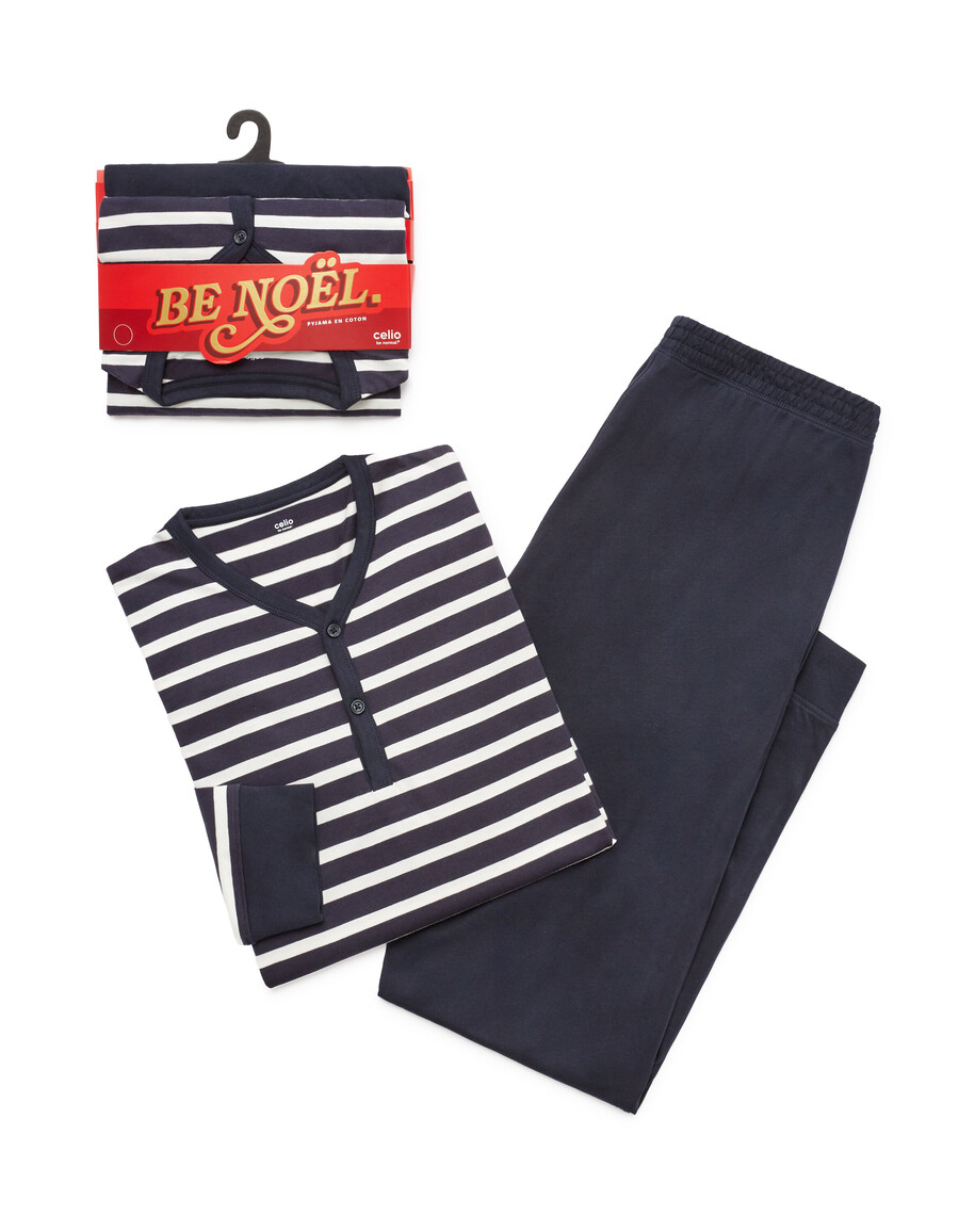 pijama navideño de rayas