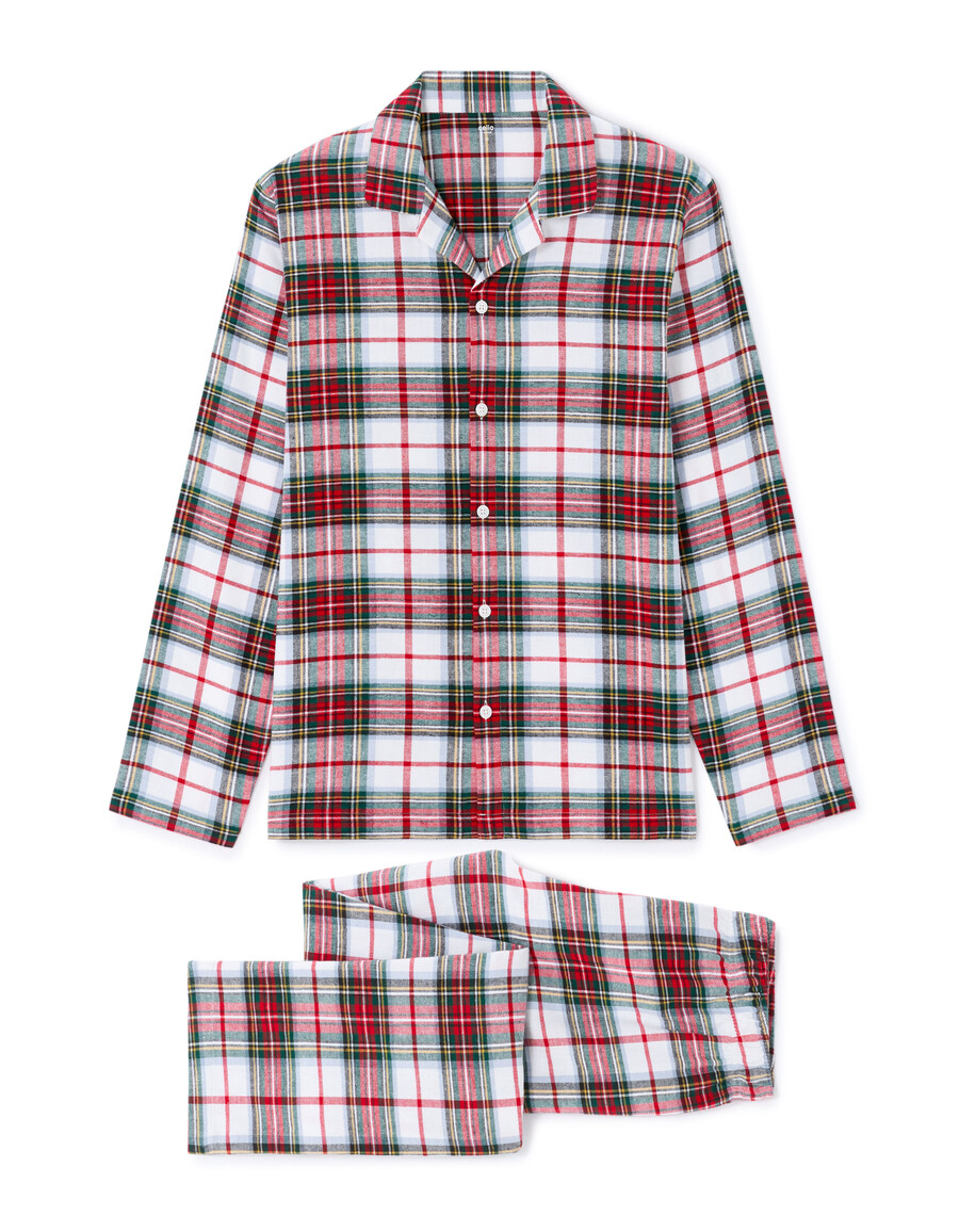 conjunto de regalo de pijama a cuadros navideños