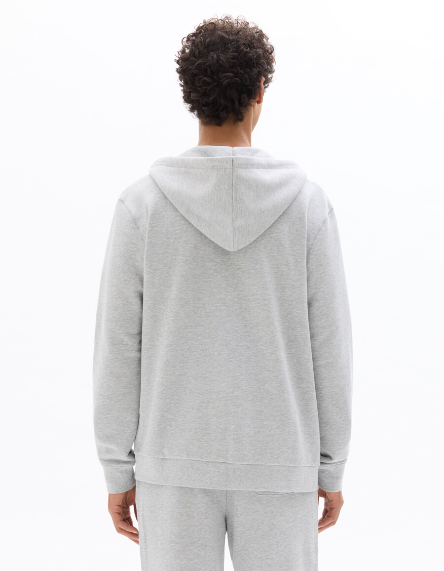 sudadera con capucha y cremallera en mezcla de algodón