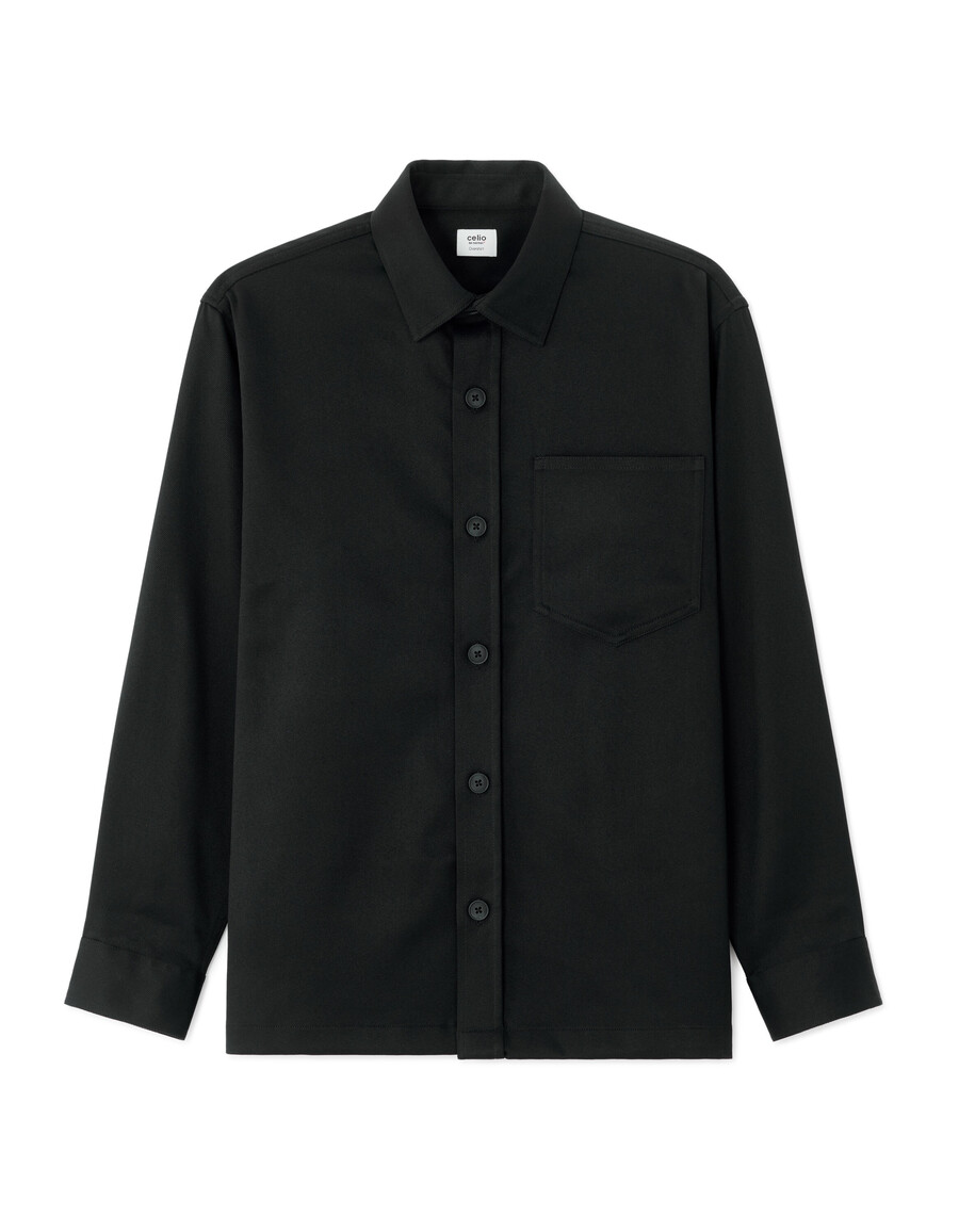 camisa de sarga negra