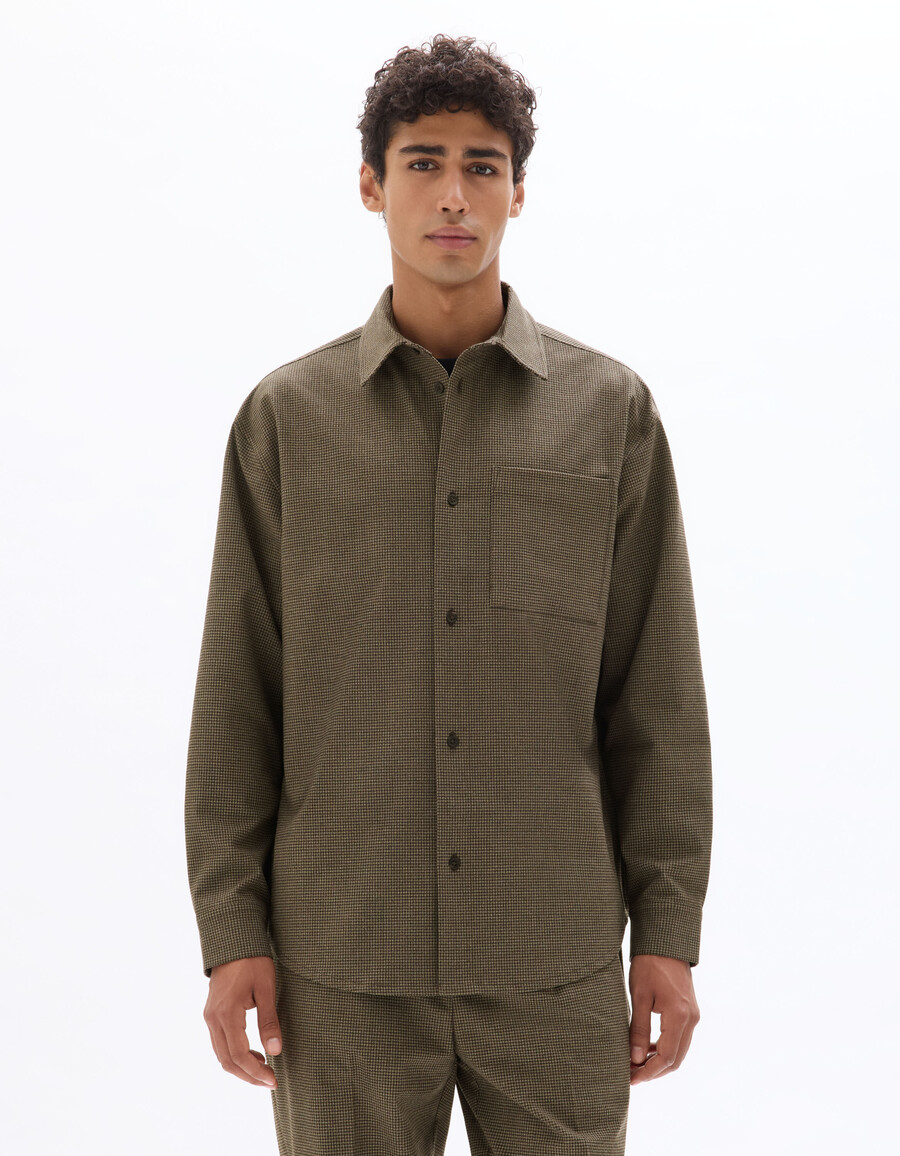 camisa de franela con estampado de erizo