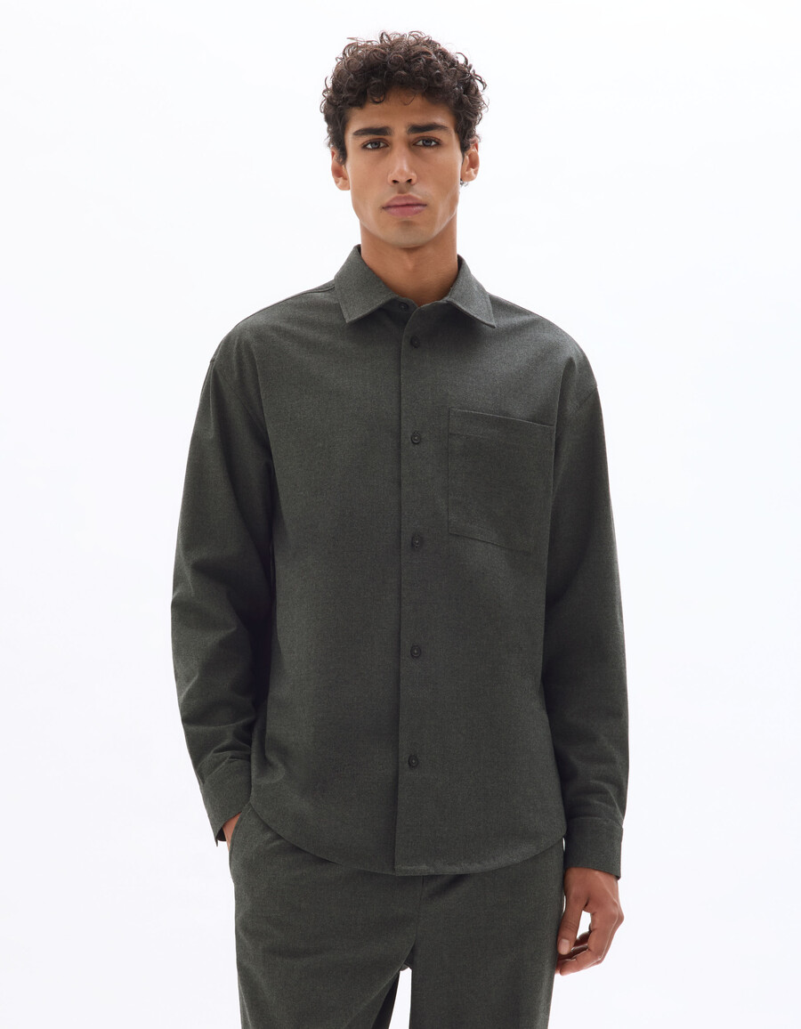 camisa de franela lisa