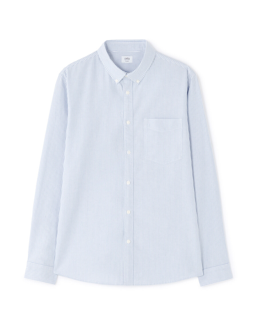 camisa de rayas de corte regular 100 algodón oxford