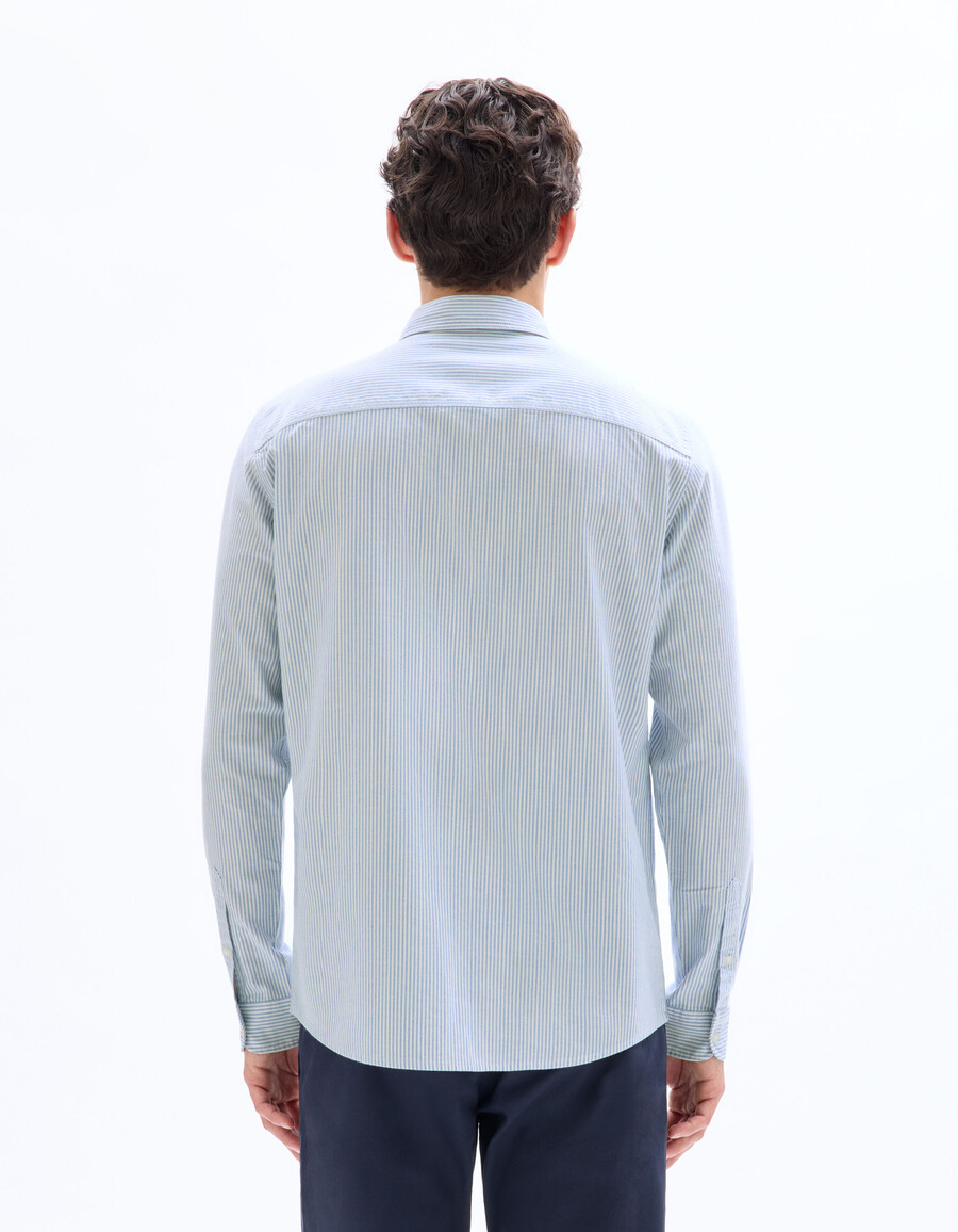 camisa de rayas de corte regular 100 algodón oxford
