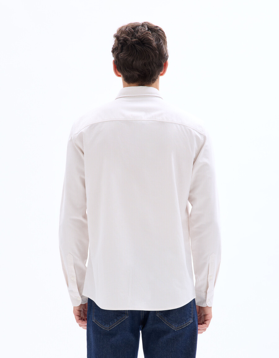 camisa de rayas de corte regular 100 algodón oxford