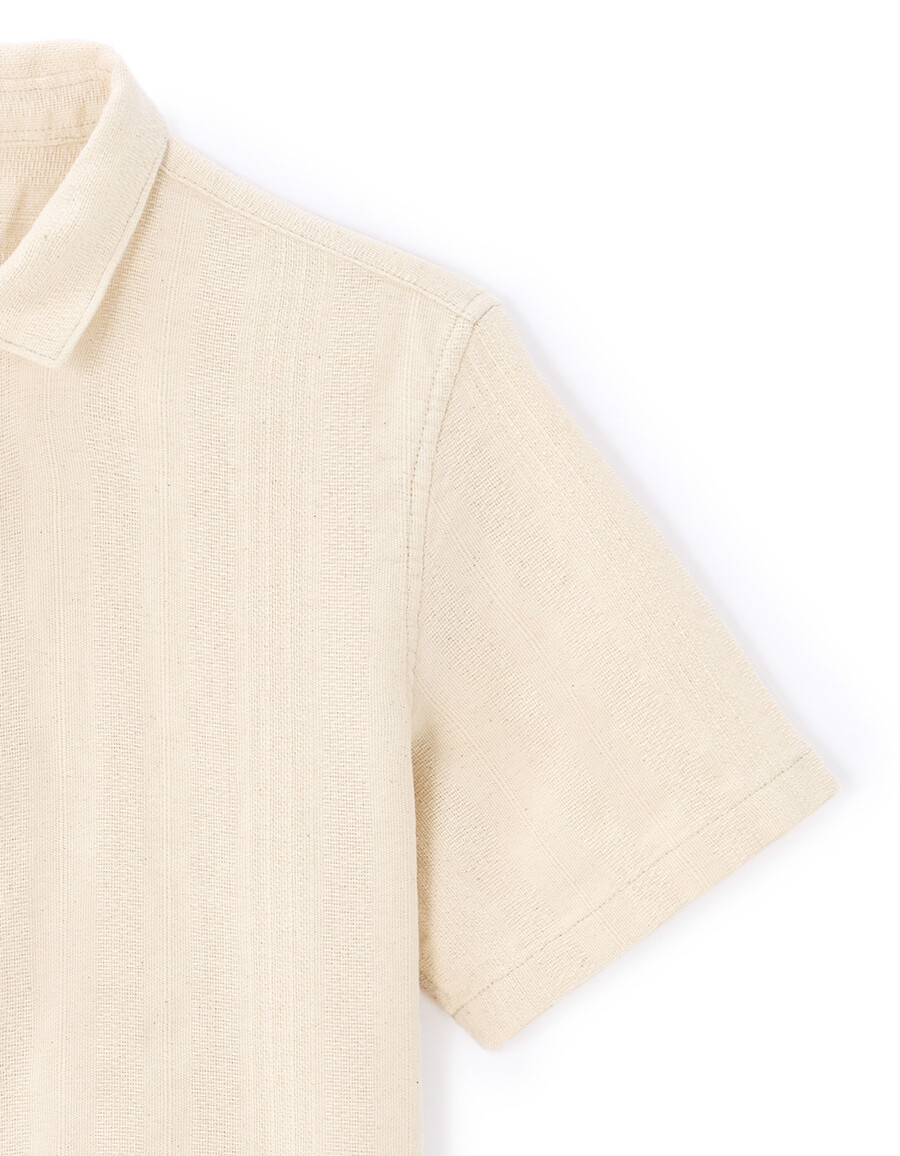 camisa de corte regular 100 algodón jacquard