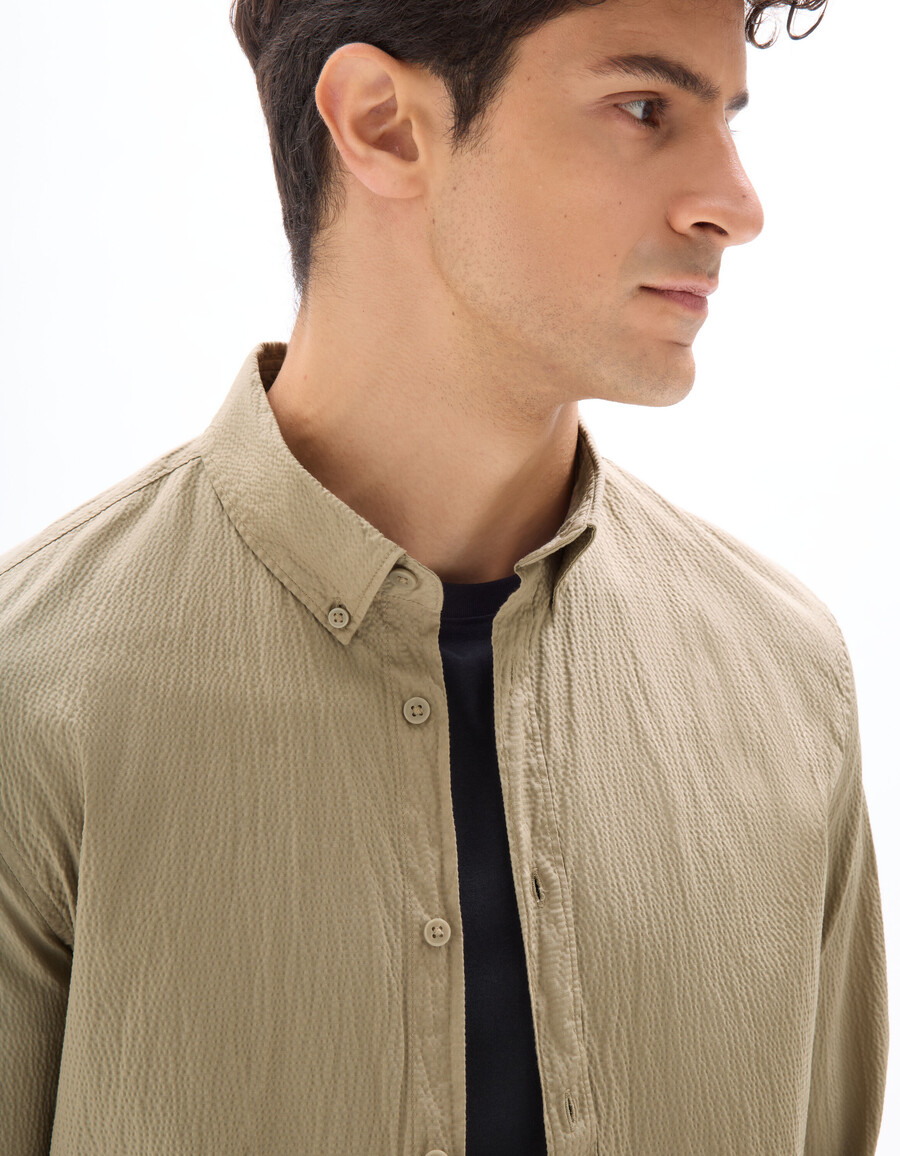 camisa de seersucker regular