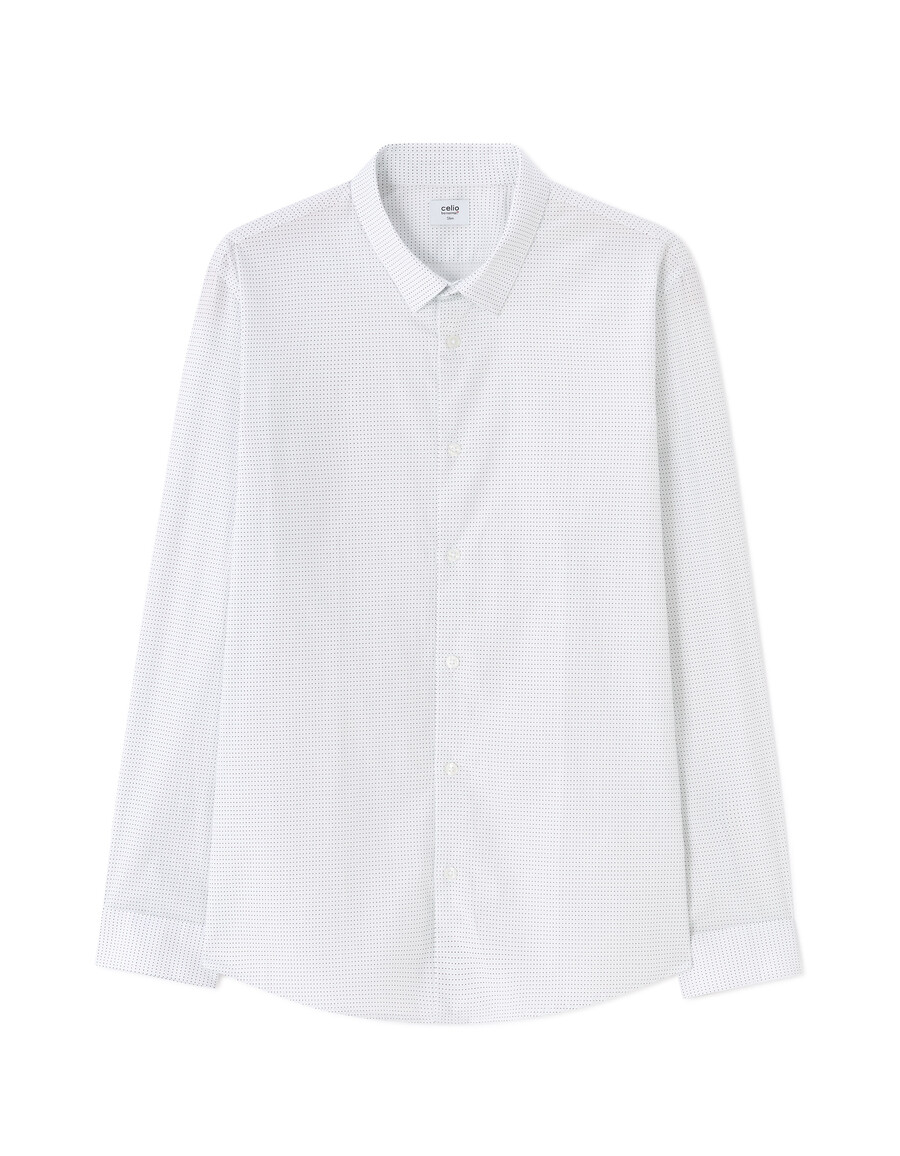 camisa estampada de corte entallado 100 algodón