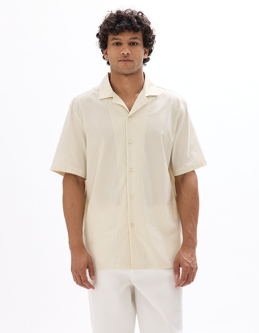 camisa de sarga 100 algodón de corte regular