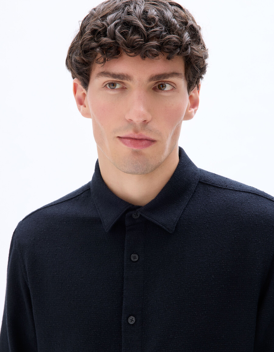 camisa de rizo de corte regular