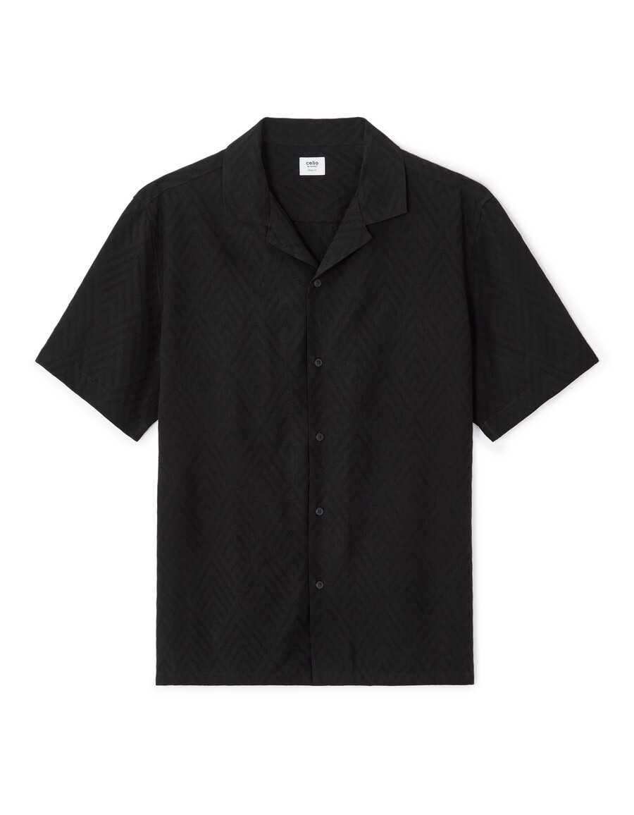 camisa jacquard de corte regular