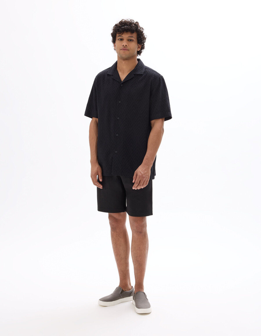 camisa jacquard de corte regular