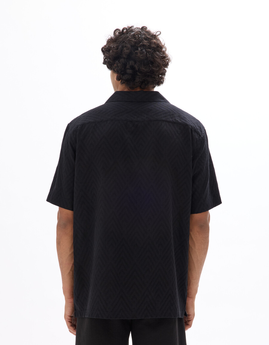 camisa jacquard de corte regular